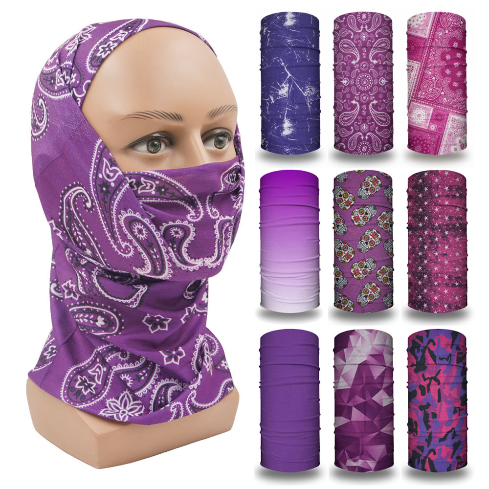 Running Gear Quick Dry - パープルバラクラバ女性ランニングキャンプヘッドバンドバンダナ速乾ネックゲートル通気性ハイキングフェイスマスクチューブサイクリングヘッドスカーフ