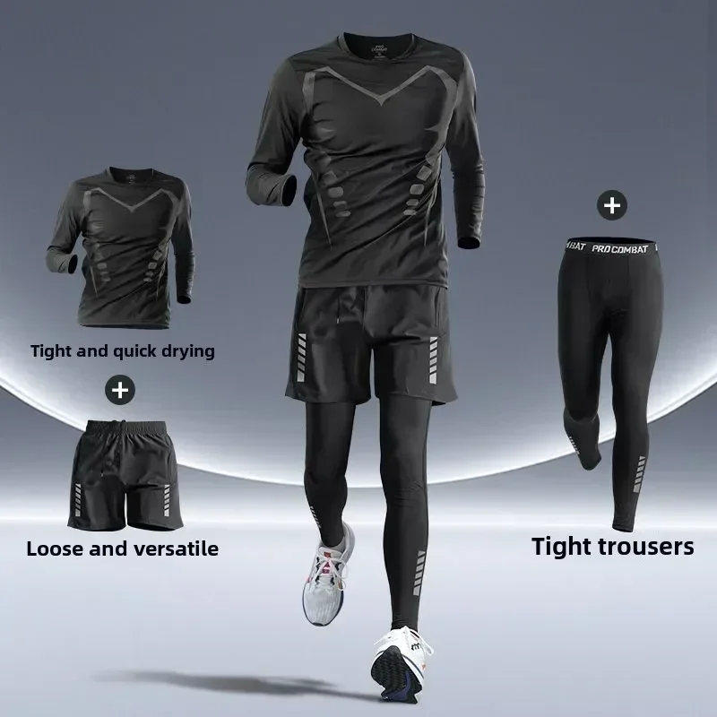 メンズフィットネスランニングセット タイトフィット速乾性ウェ - Running Gear Quick Dry のレビューと価格