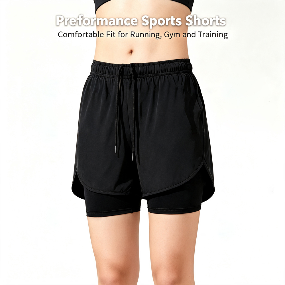 女性用ハイウエストランニングショーツ、携帯電話ポケット付き、 - Running Gear Quick Dry のレビューと価格